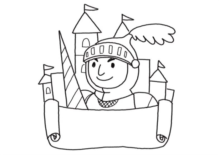 骑士城堡简笔画教程图片