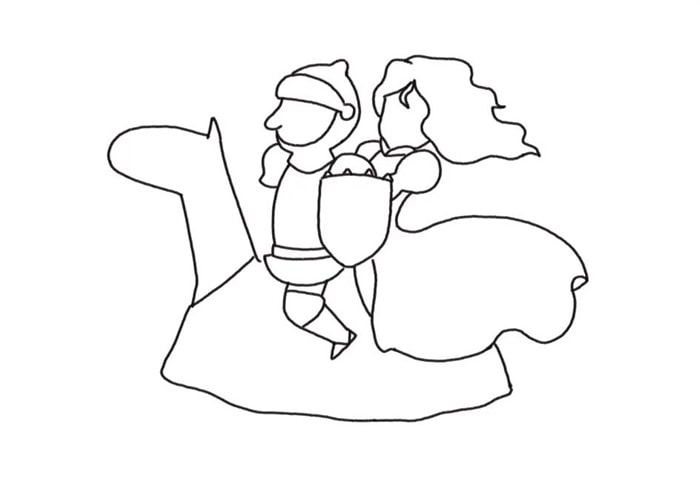 骑士公主简笔画教程图片