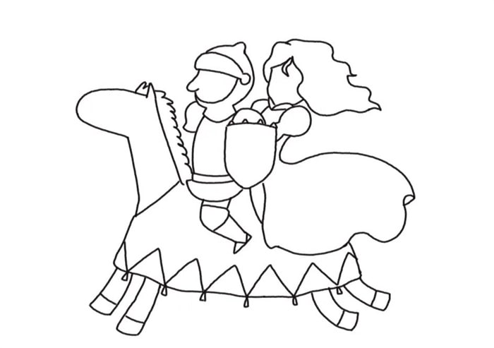 骑士公主简笔画教程图片