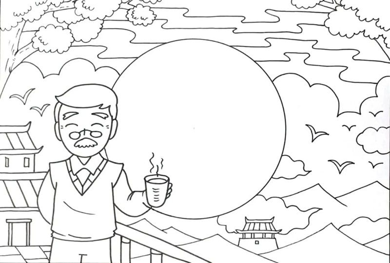 重阳节手抄报图片教程带爷爷的