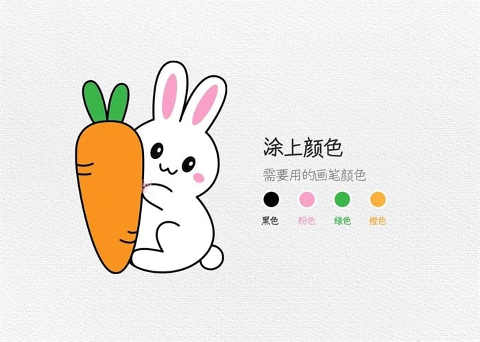 拔萝卜的小白兔简笔画步骤图片