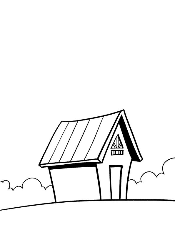 画一幅秋天的画《林间小屋》