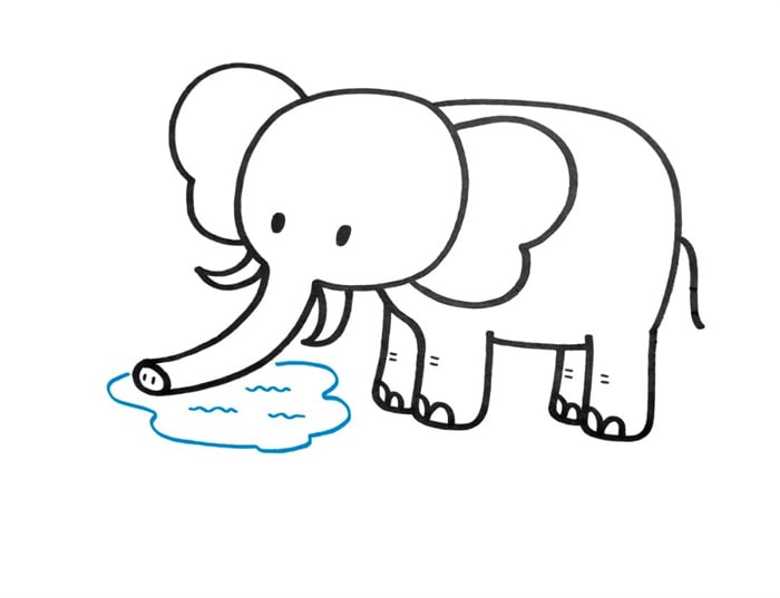 卡通大象简笔画教程图片