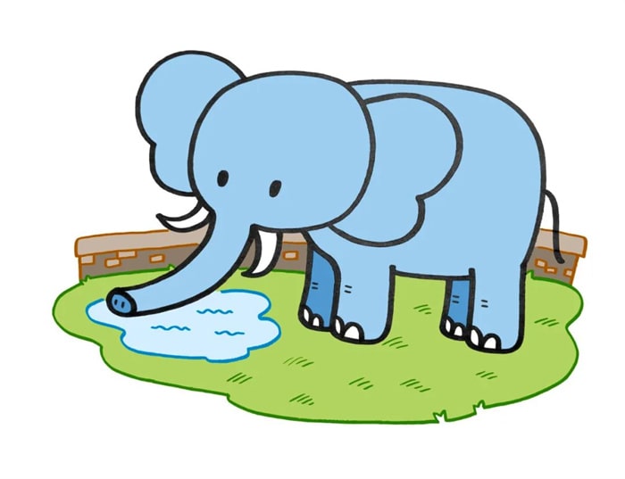 卡通大象简笔画教程图片