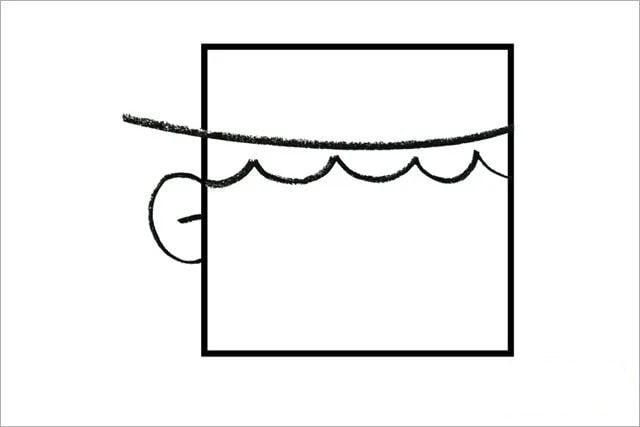 用正方形画小男孩头像简笔画