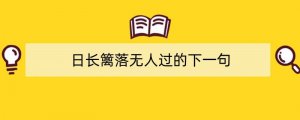 日长篱落无人过的下一句