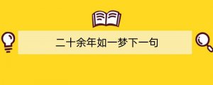 二十余年如一梦下一句