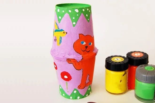 一次性纸杯手工制作打击乐器沙锤