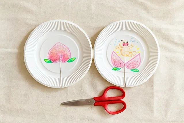 废物利用手工制作旋转纸盘子玩魔术拼图