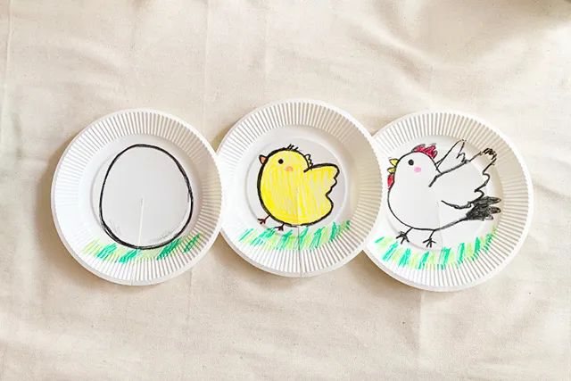 废物利用手工制作旋转纸盘子玩魔术拼图