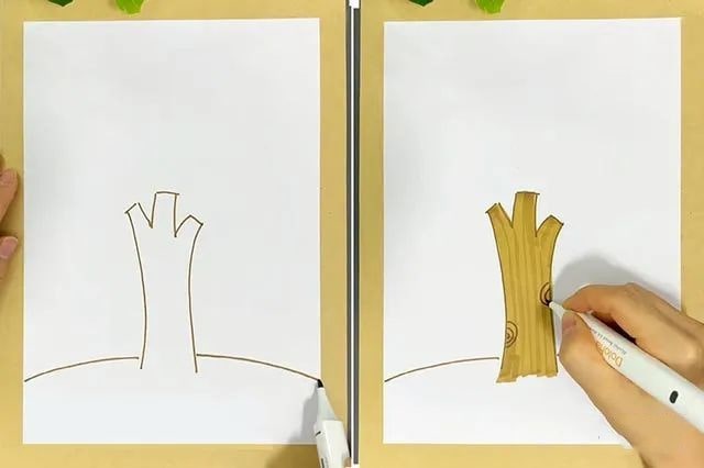 树叶创意手工粘贴画秋天的景色