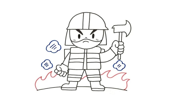 消防员简笔画教程图片