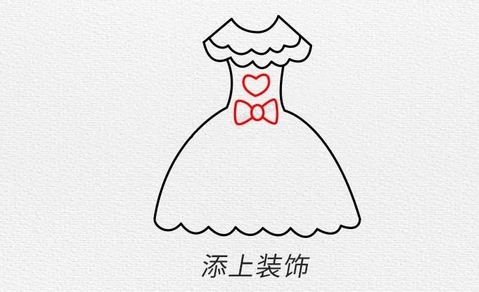 可爱公主裙简笔画步骤图片