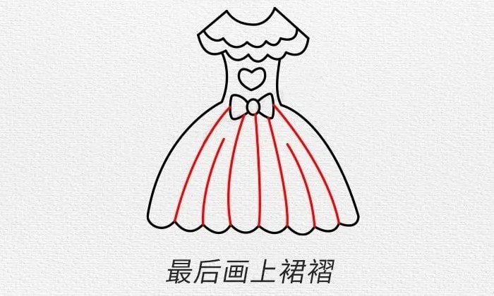 可爱公主裙简笔画步骤图片