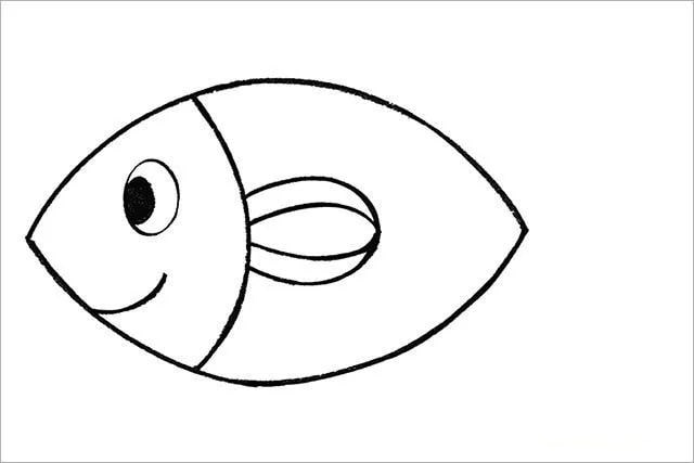 用椭圆形画鱼简笔画简单