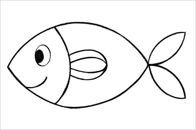 用椭圆形画鱼简笔画简单