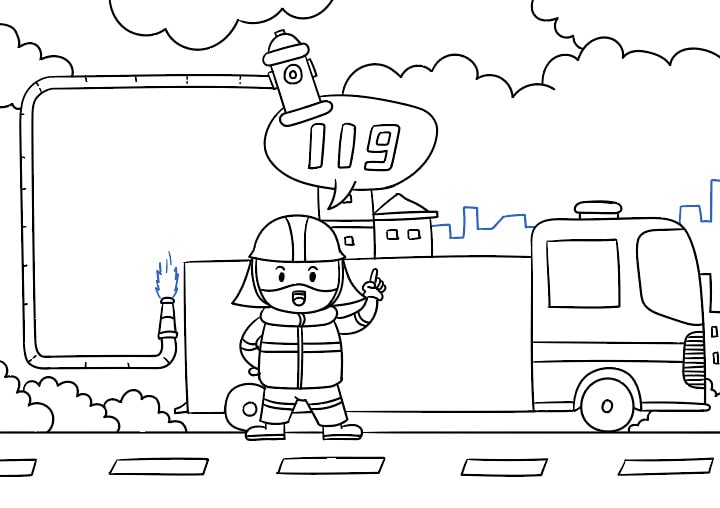 119消防安全手抄报图片教程简单好画又漂亮