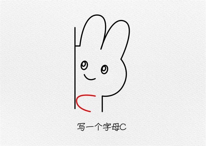 淘气的小兔子简笔画教程图片