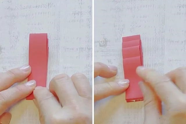 纸条折纸制作立体树叶