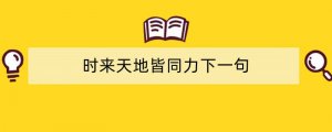 时来天地皆同力下一句