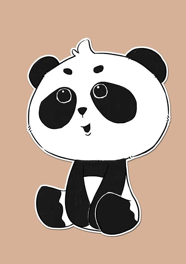 创意剪贴画《可爱的大熊猫》