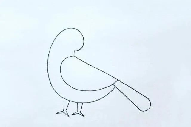 侧面站着的小鸟简笔画教程简单好看