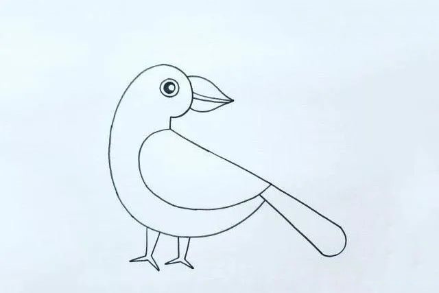 侧面站着的小鸟简笔画教程简单好看