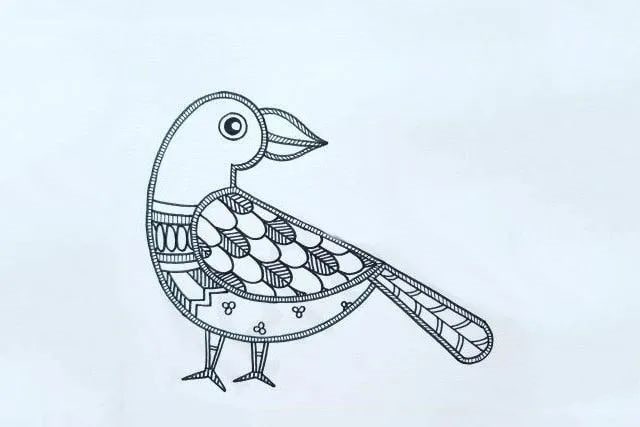 侧面站着的小鸟简笔画教程简单好看