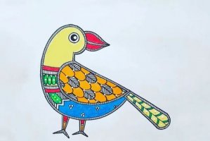 侧面站着的小鸟简笔画教程简单好看