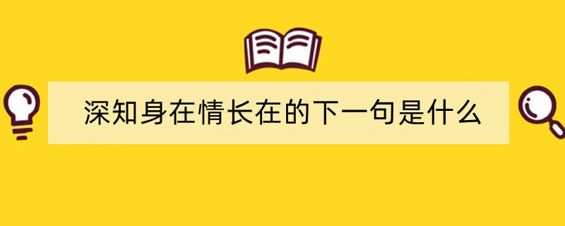 深知身在情长在的下一句是什么