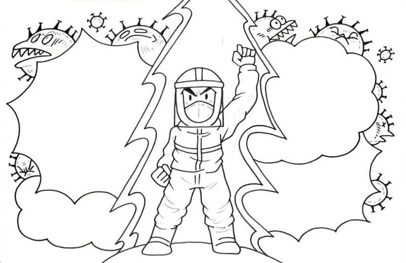 抗击新型冠状病毒手抄报教程图片