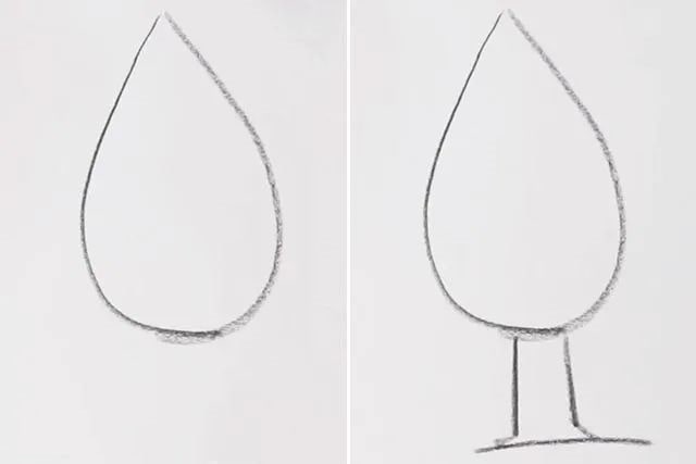 简单图形画5种不同形状的大树简笔画