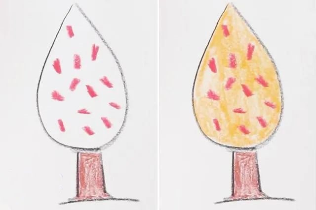 简单图形画5种不同形状的大树简笔画