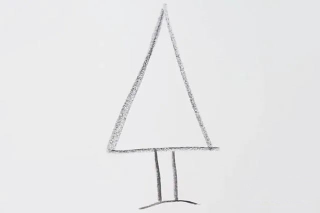 简单图形画5种不同形状的大树简笔画