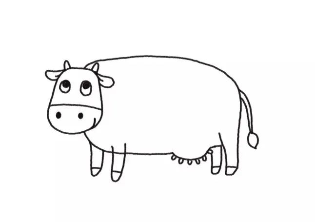 奶牛儿童简笔画教程