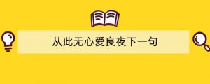 从此无心爱良夜下一句