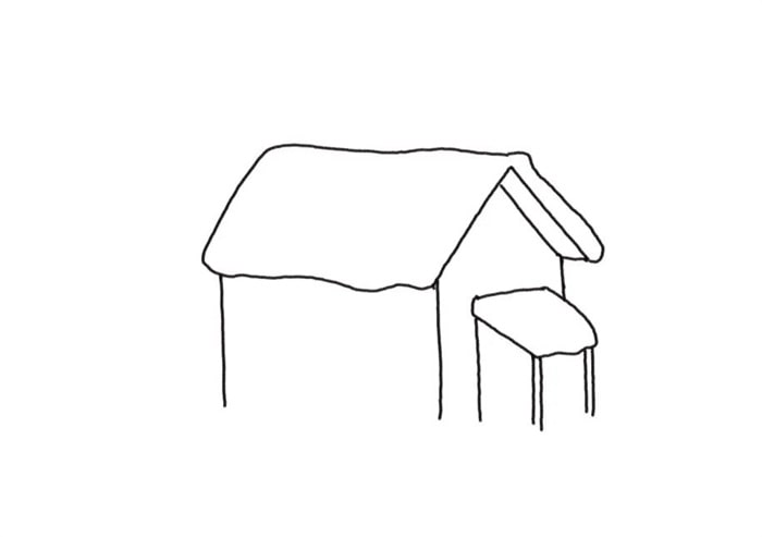 雪景房子简笔画图片教程
