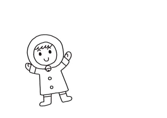 小朋友和雪人儿童简笔画教程