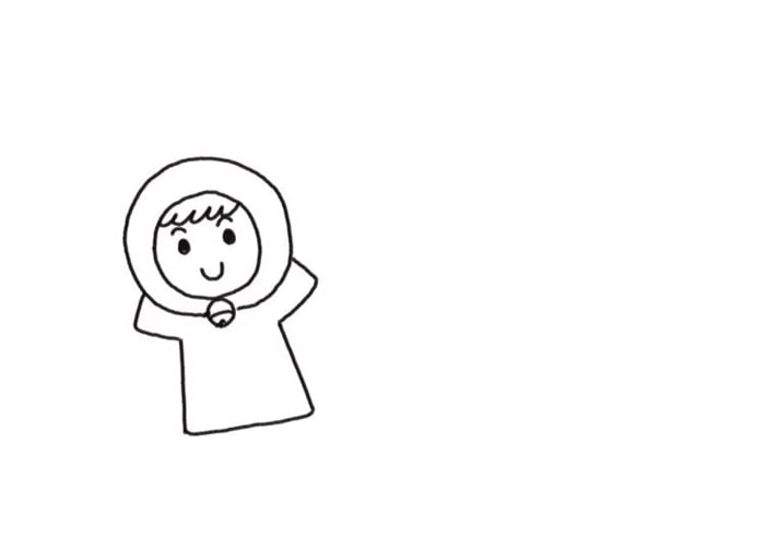 小朋友和雪人儿童简笔画教程