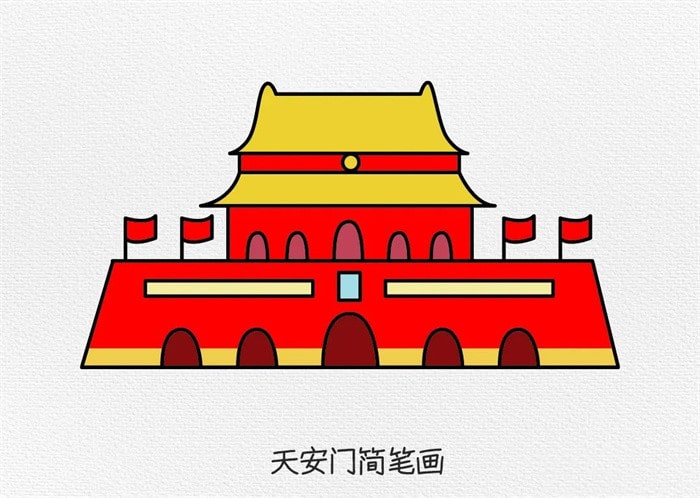 天安门简笔画怎么画简单好看