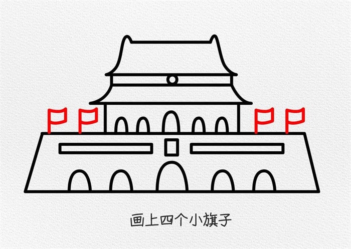 天安门简笔画怎么画简单好看