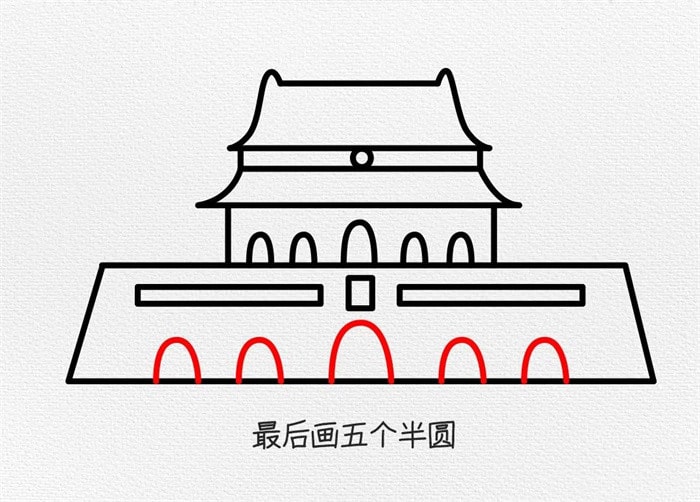 天安门简笔画怎么画简单好看