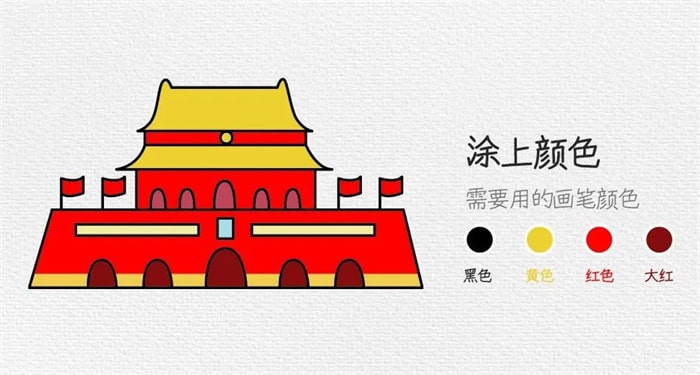 天安门简笔画怎么画简单好看
