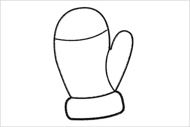 儿童画冬天：怎么画连指手套简笔画