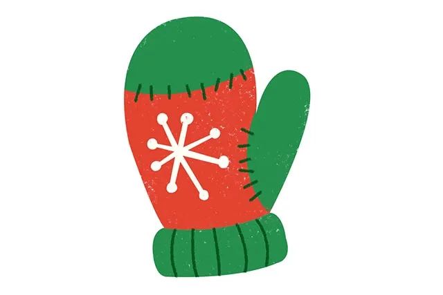 儿童画冬天：怎么画连指手套简笔画