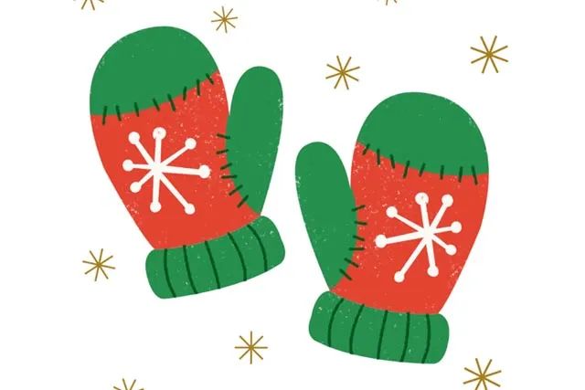 儿童画冬天：怎么画连指手套简笔画