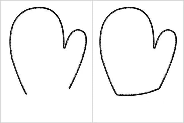 儿童画冬天：怎么画连指手套简笔画