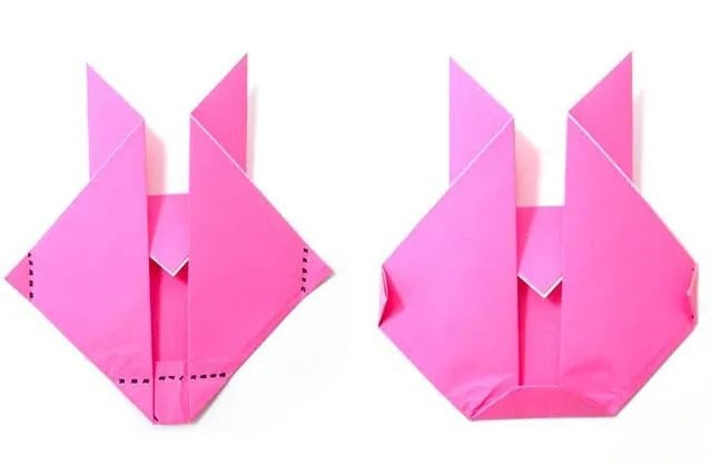 儿童折纸手工简单可爱兔子头装饰