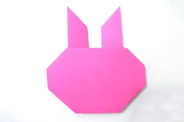 儿童折纸手工简单可爱兔子头装饰