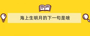 海上生明月的下一句是啥